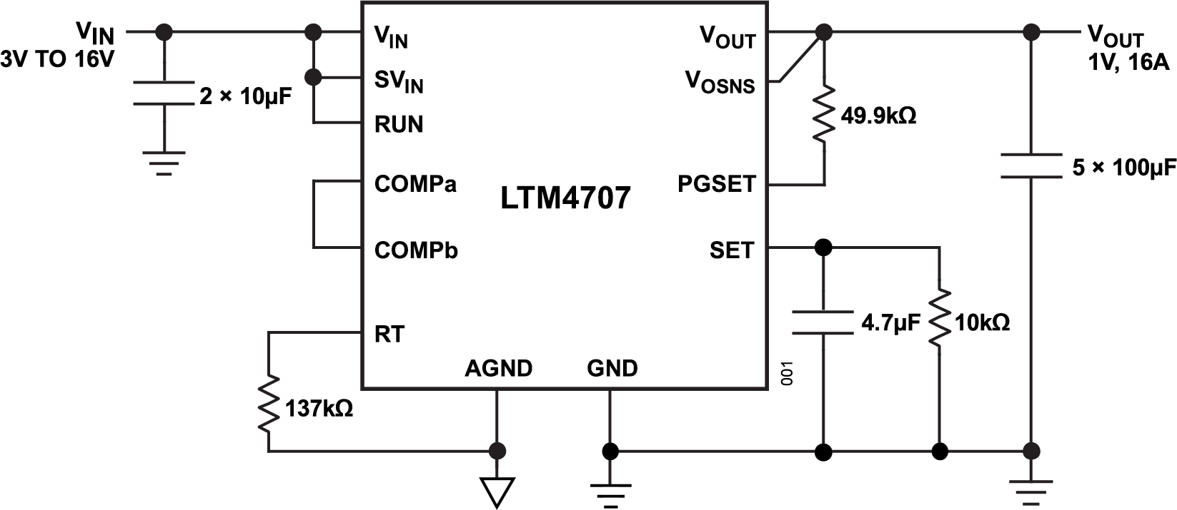 LTM4707 Typical Application Circuit