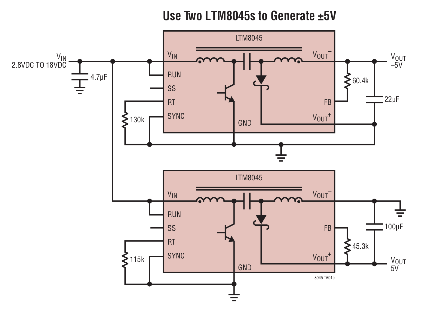 Use Two LTM8045s to Generate ±5V