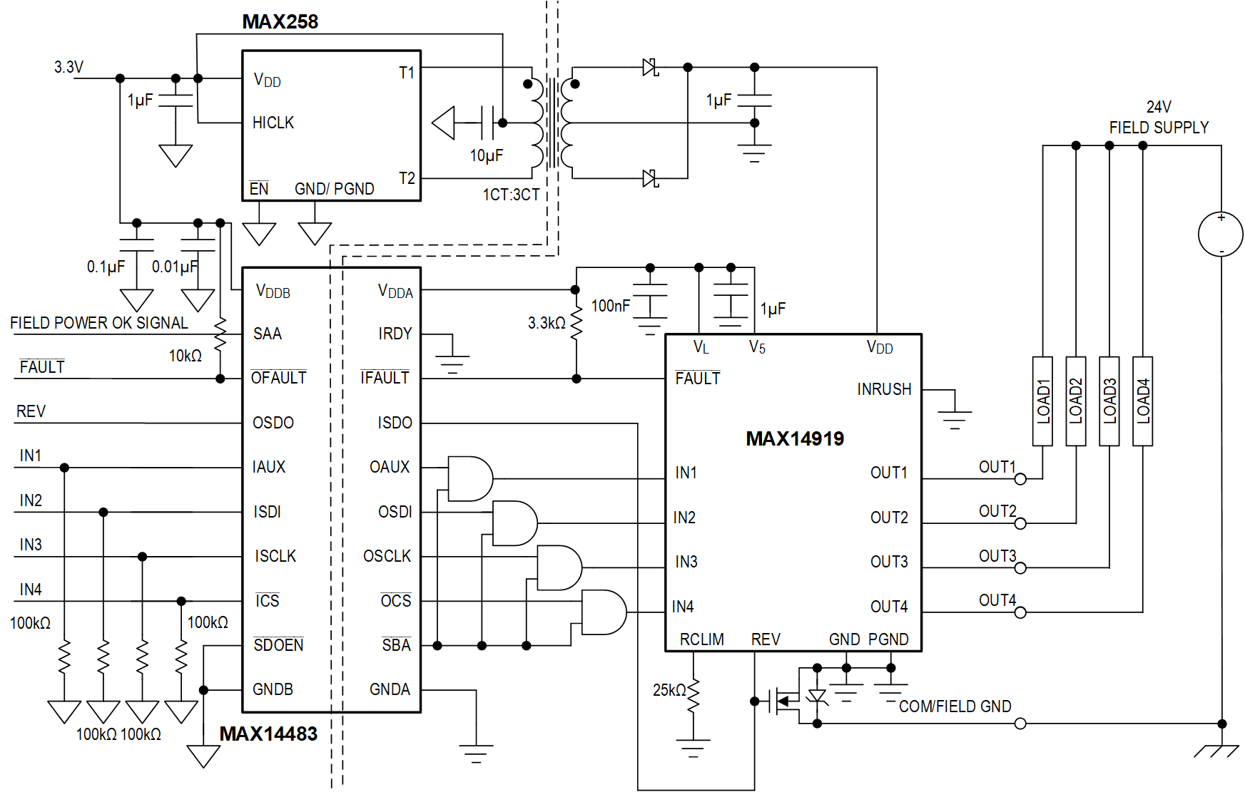 MAX14919-MAX14919A Typical Application Circuit