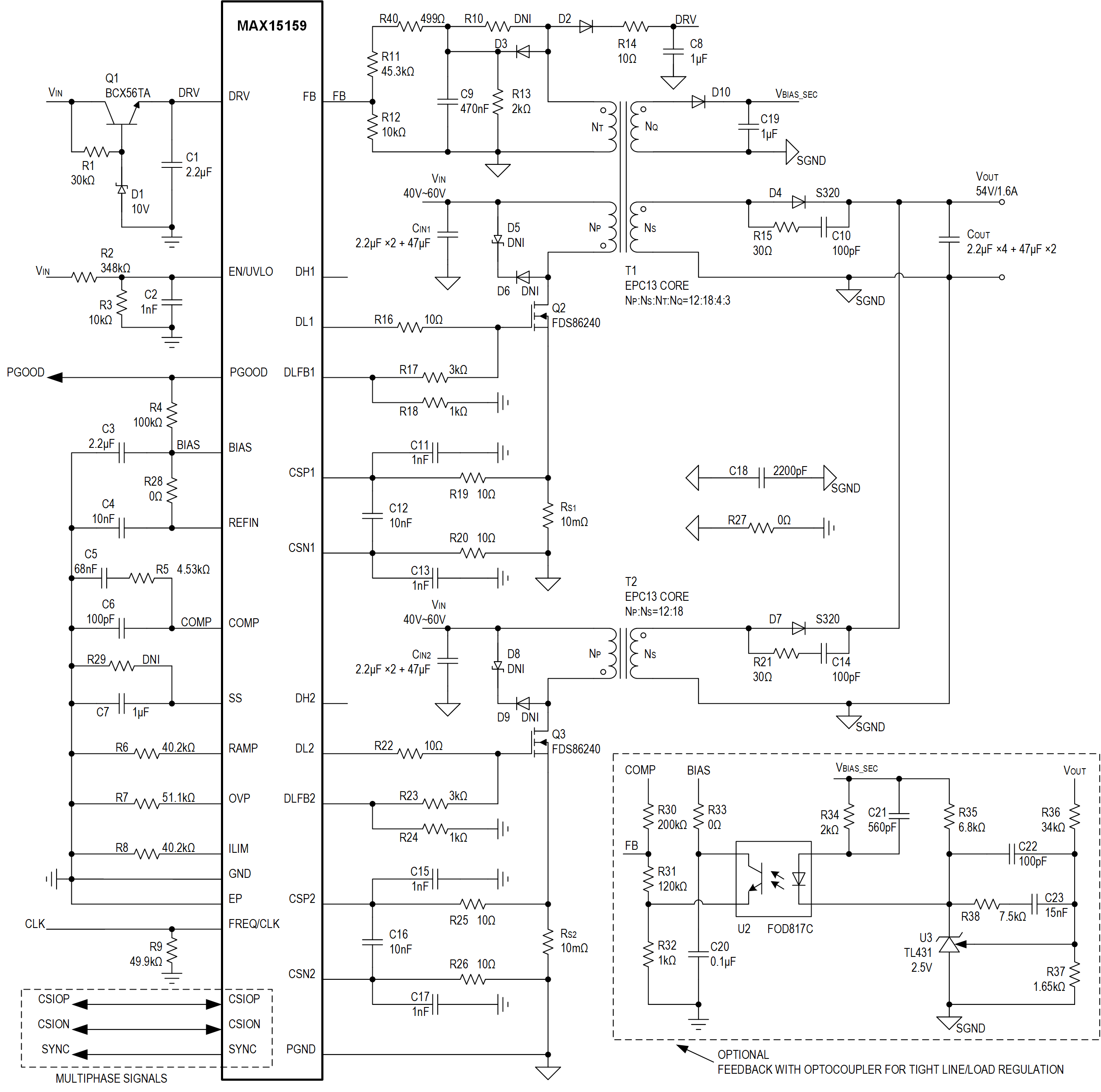 MAX15159 Typical Application Cricuit
