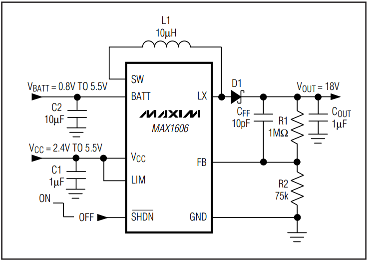 MAX1606 Typical Application Circuit