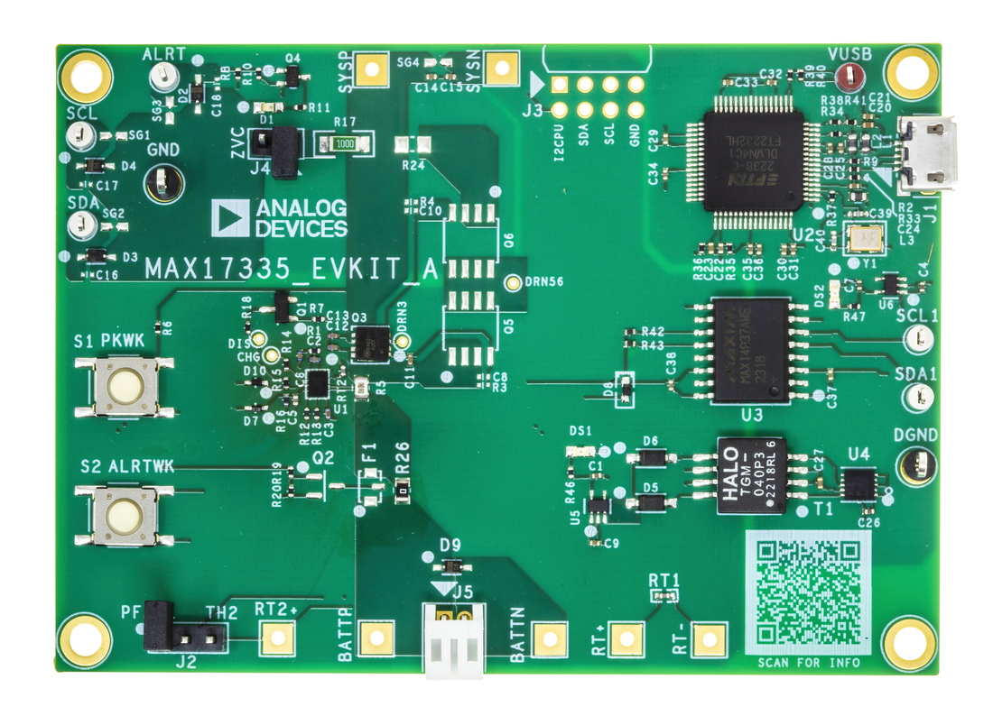 MAX17335EVKIT Top evaluation board