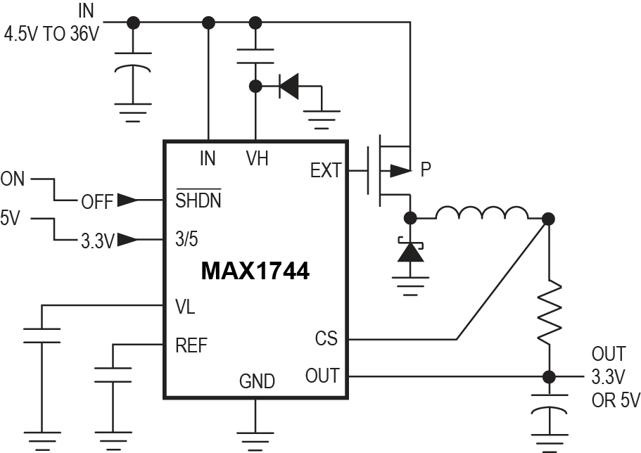 MAX1744-MAX1745: Typical Operating Circuit