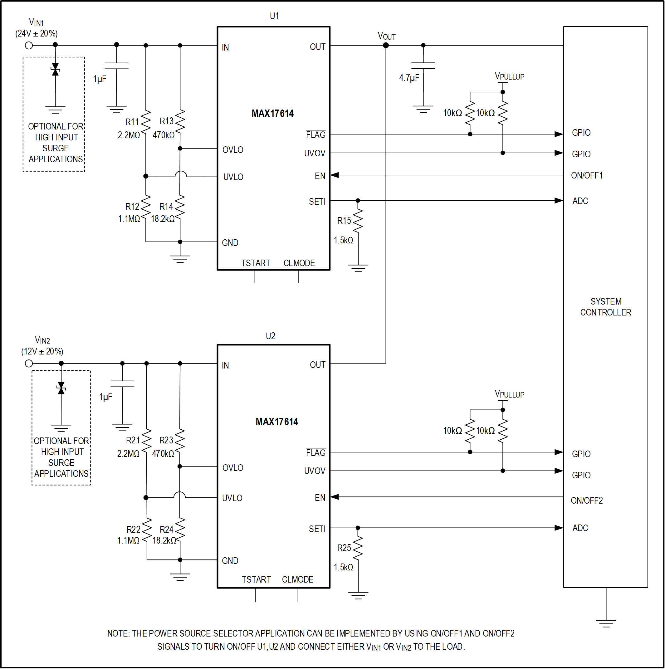 MAX17614 Typical Application Circuits