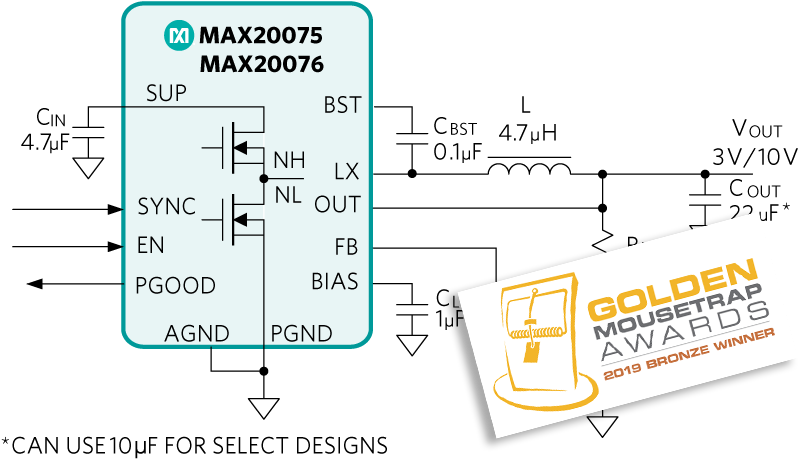 MAX20075/MAX20076 Circuit Diagram
