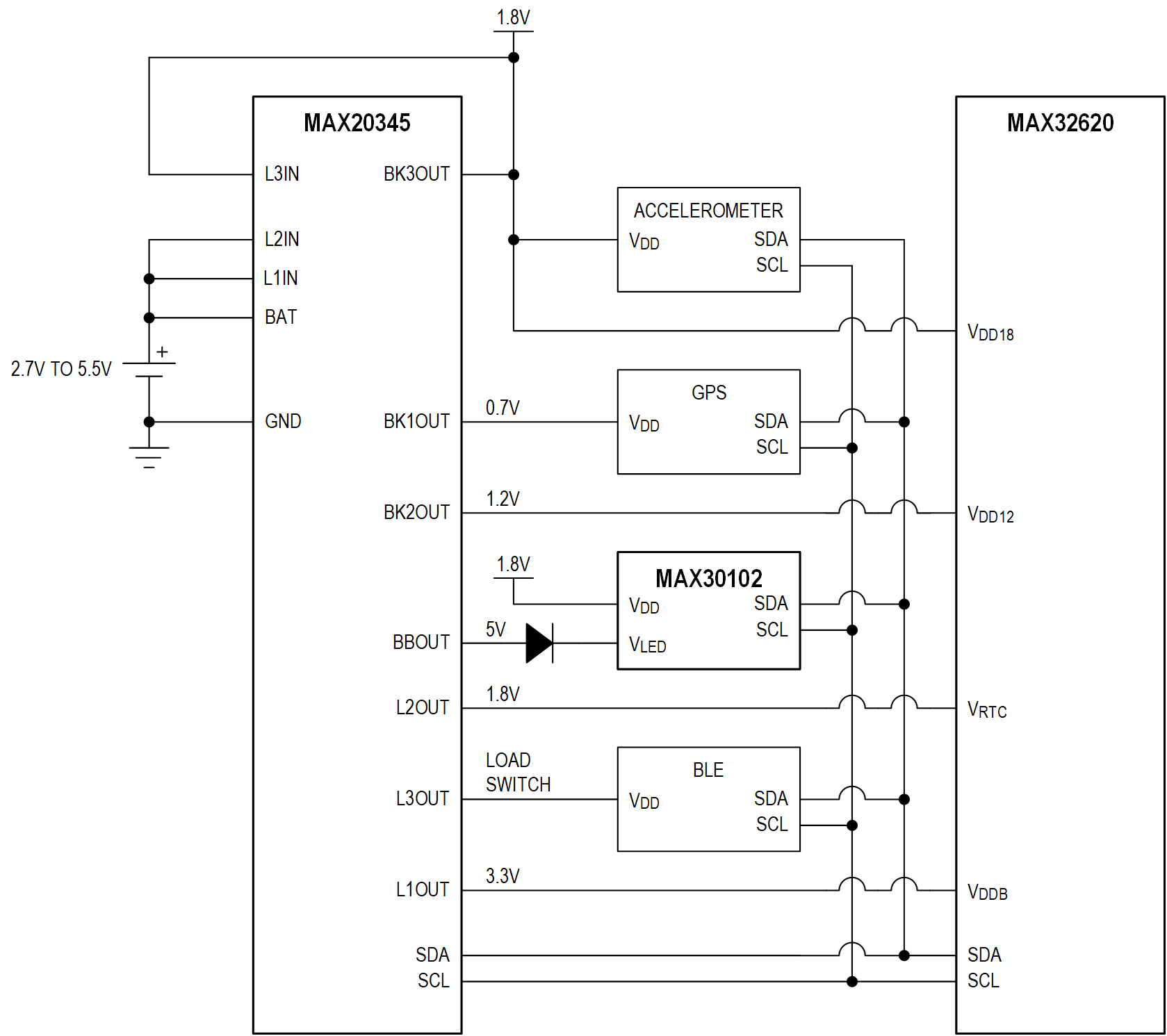 MAX20345 Typical AppIication Circuit