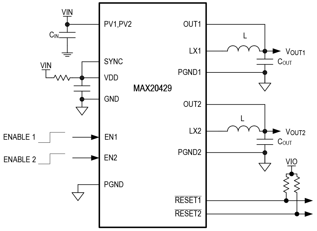 MAX20429 Simplified Block Diagram