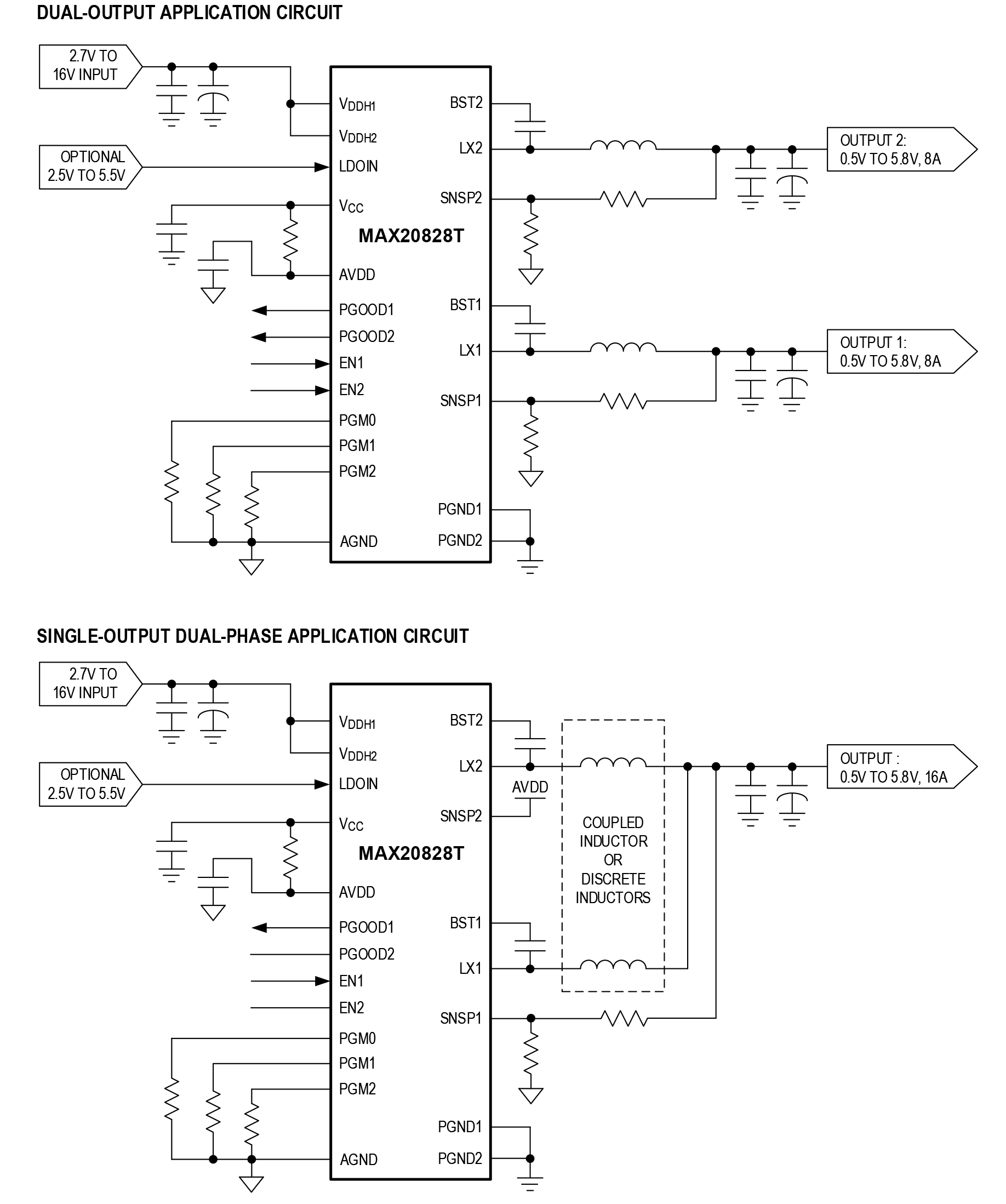 MAX20828T Simplified Application Circuit