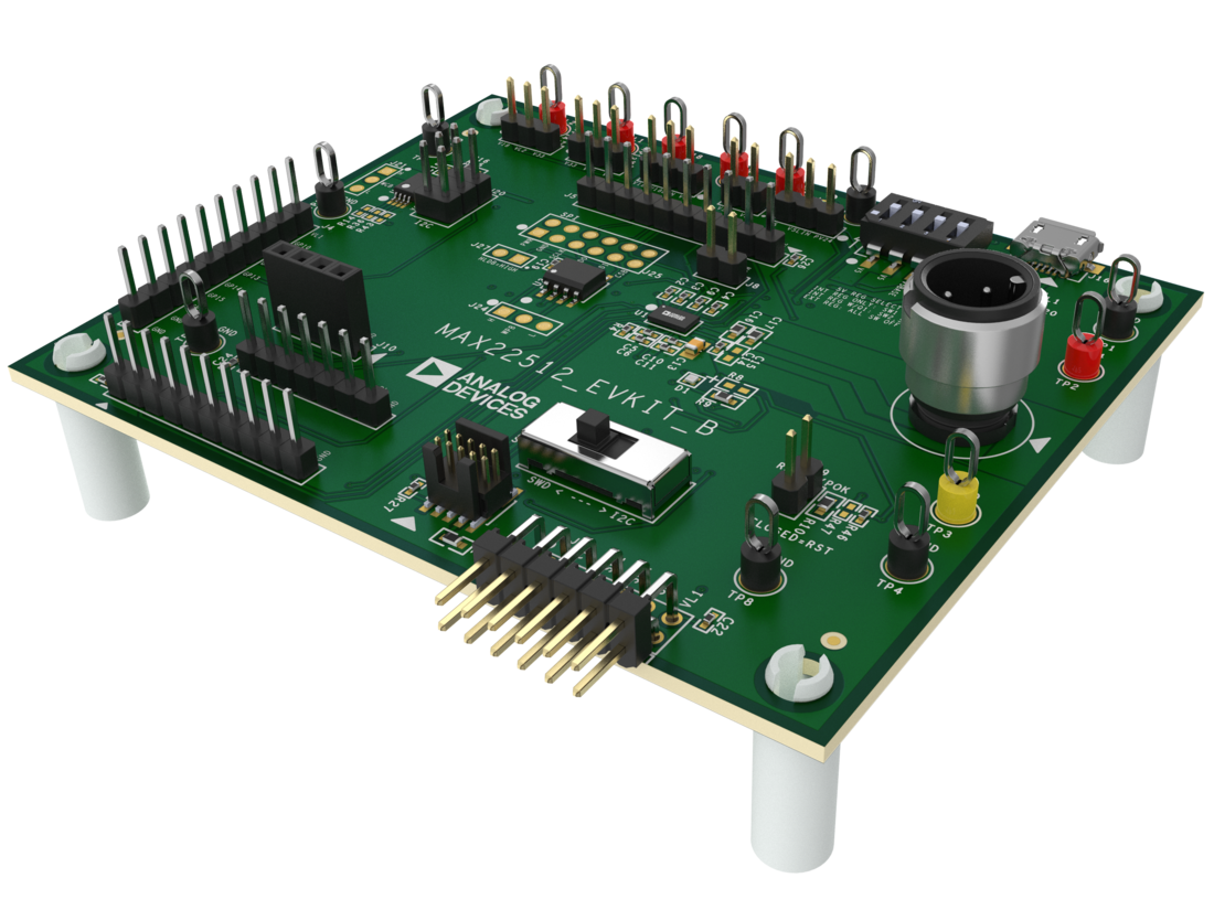 MAX22512EVKIT Top Angle Evaluation Board