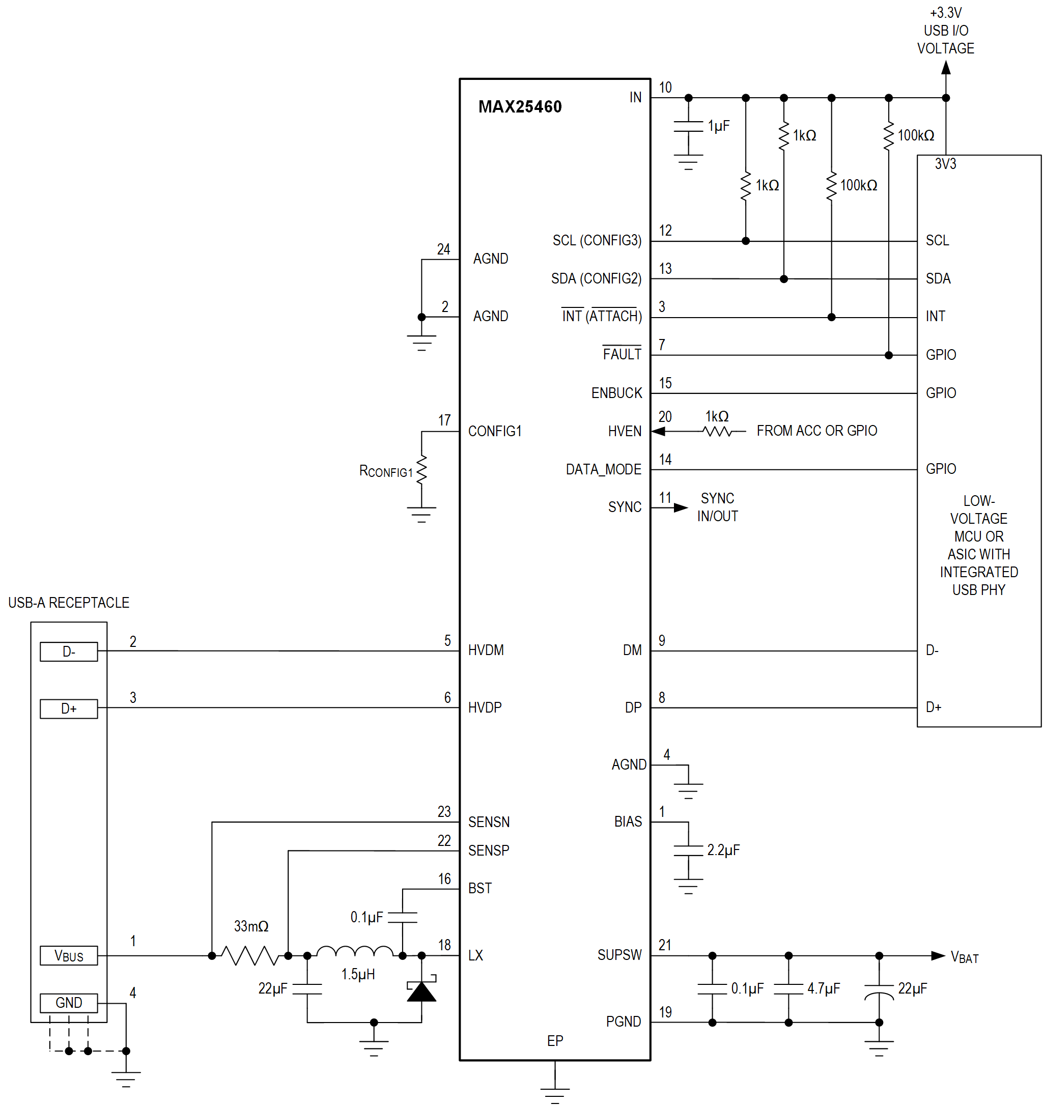 MAX25460 Typical Application Circuit