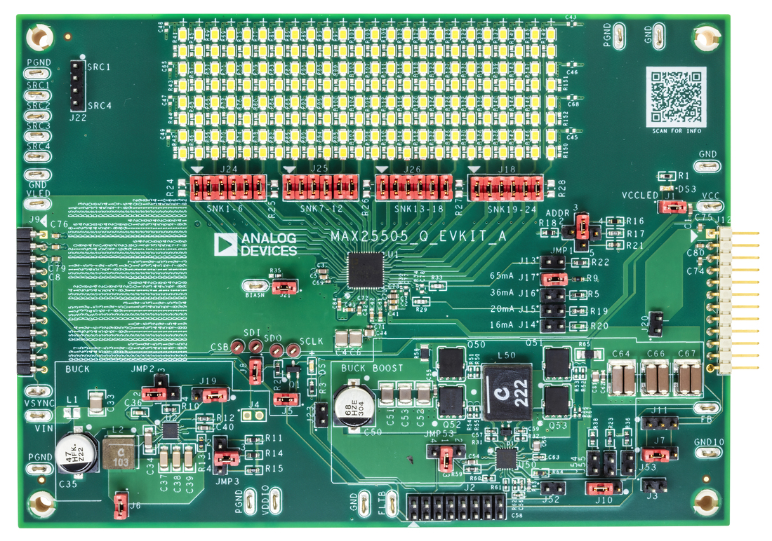 MAX25505EVKIT Top evaluation board