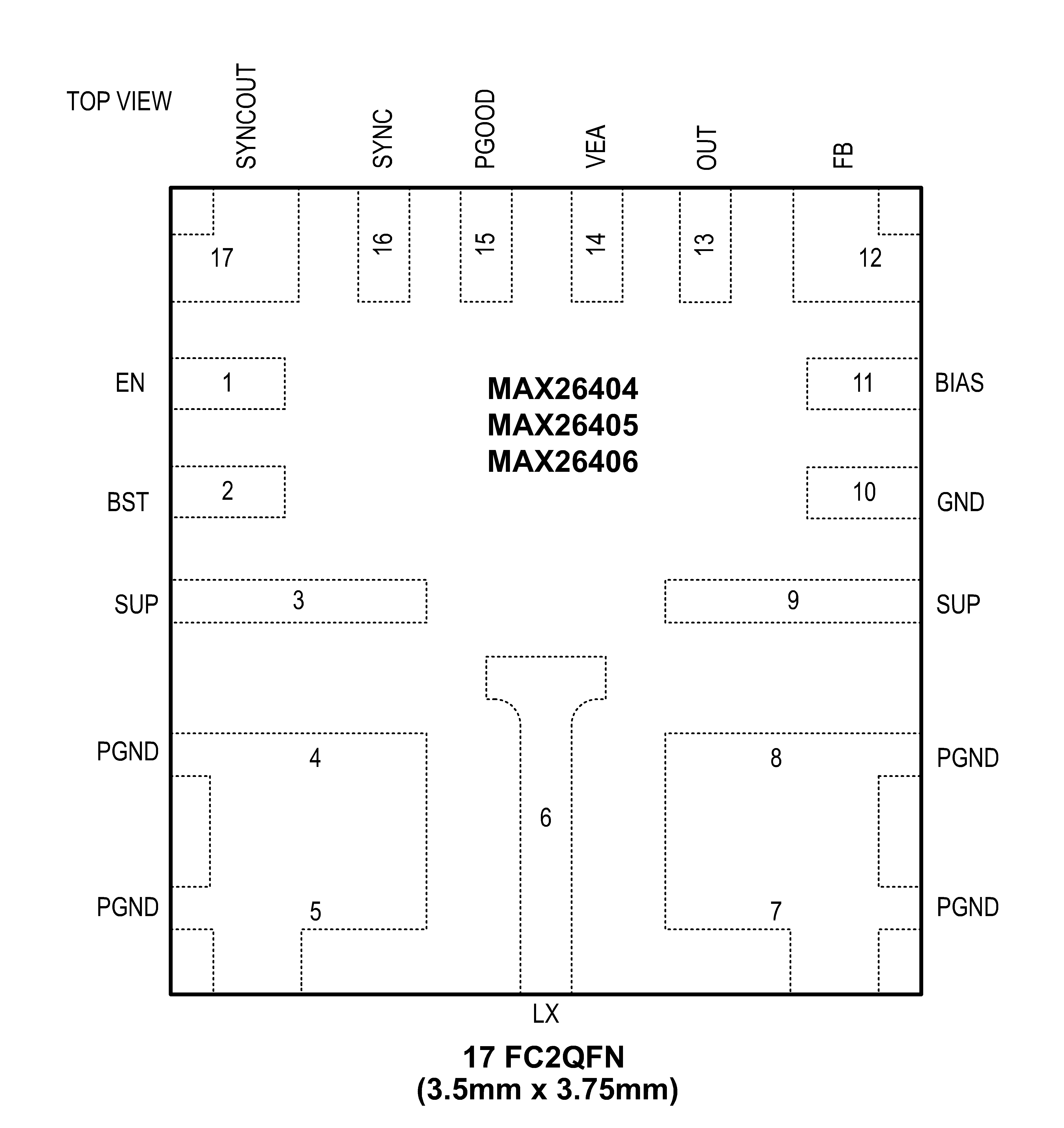 MAX26404/MAX26405/MAX26406  Pin Configuration