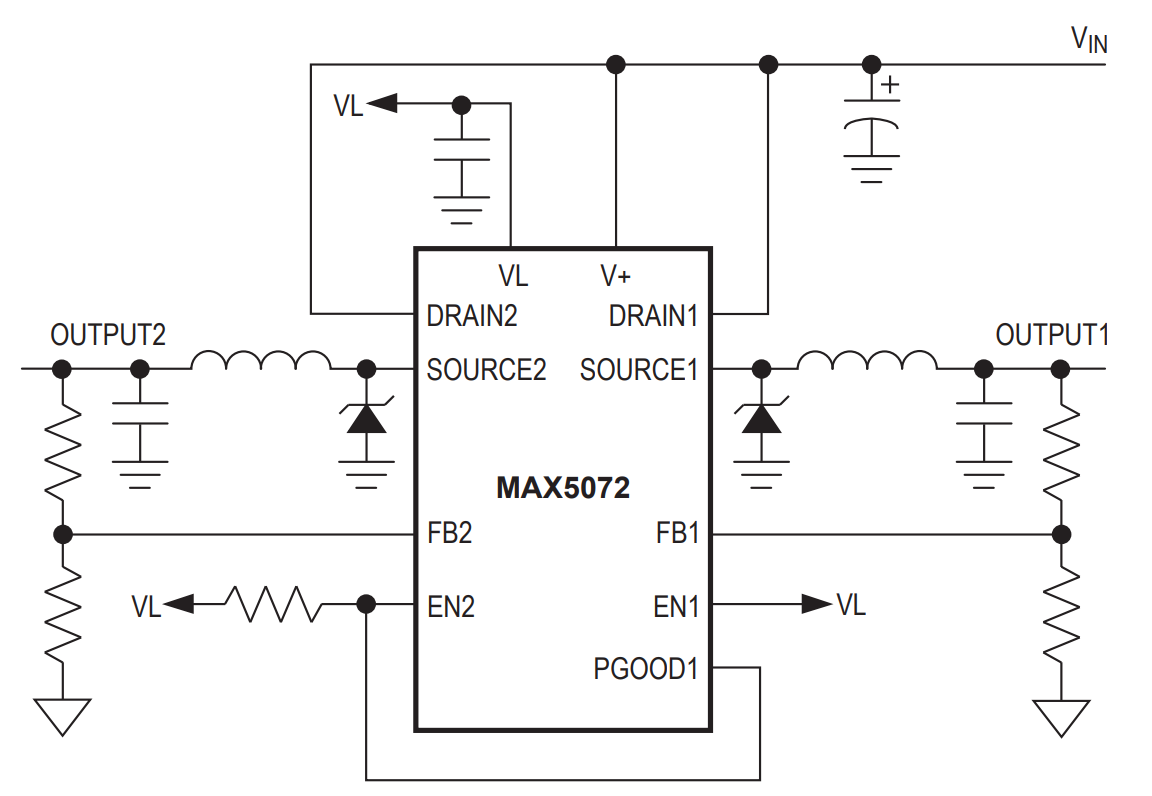 max5072 typical application circuit
