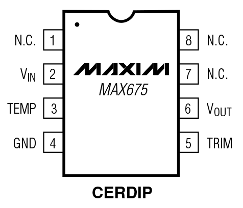 MAX675 CERDIP Pin Configuration