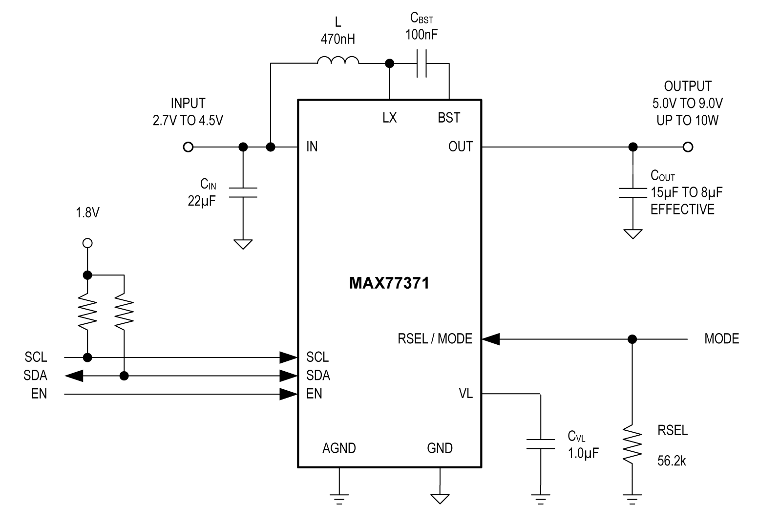 MAX77371 Typical Application Circuit
