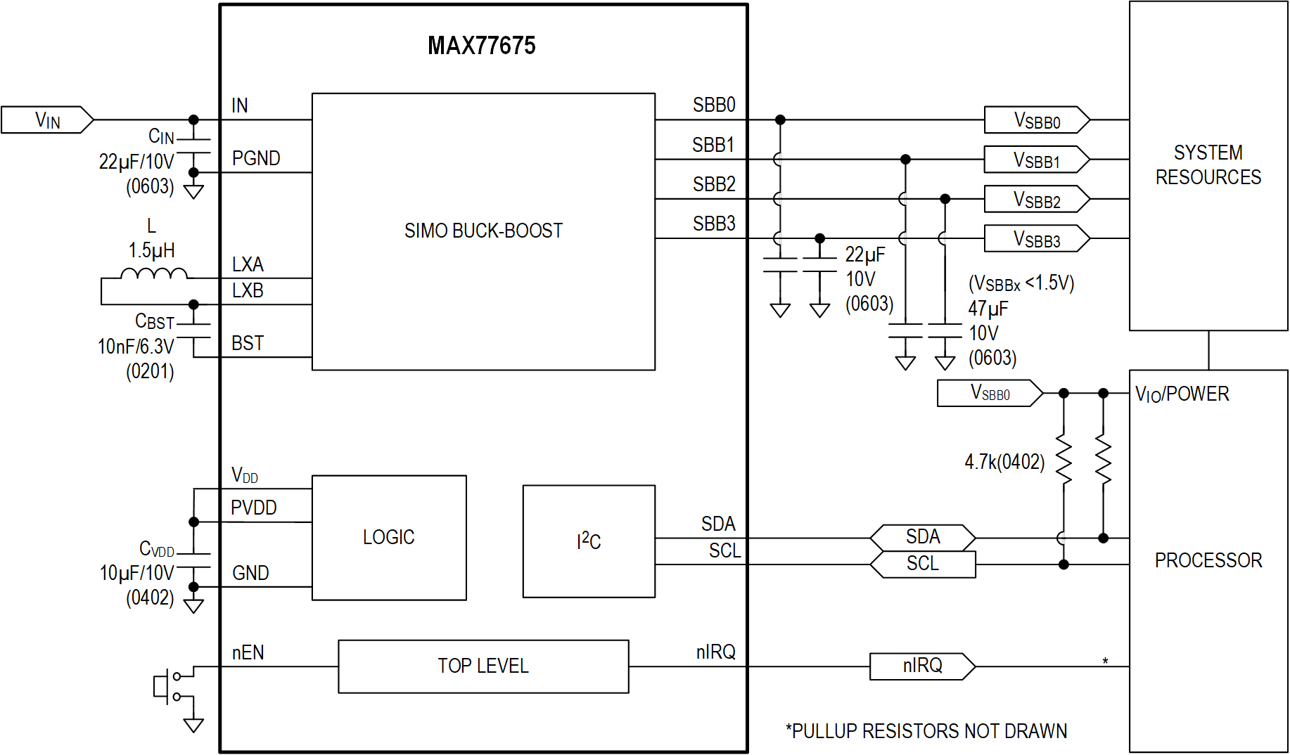 MAX77675 Typical Application Circuit