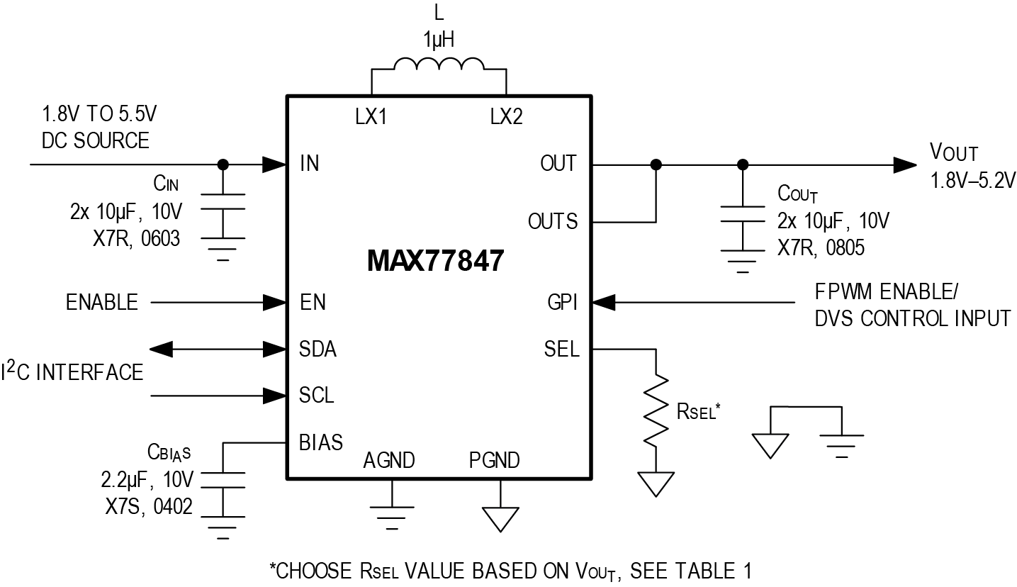 MAX77847 Typical Application Circuit