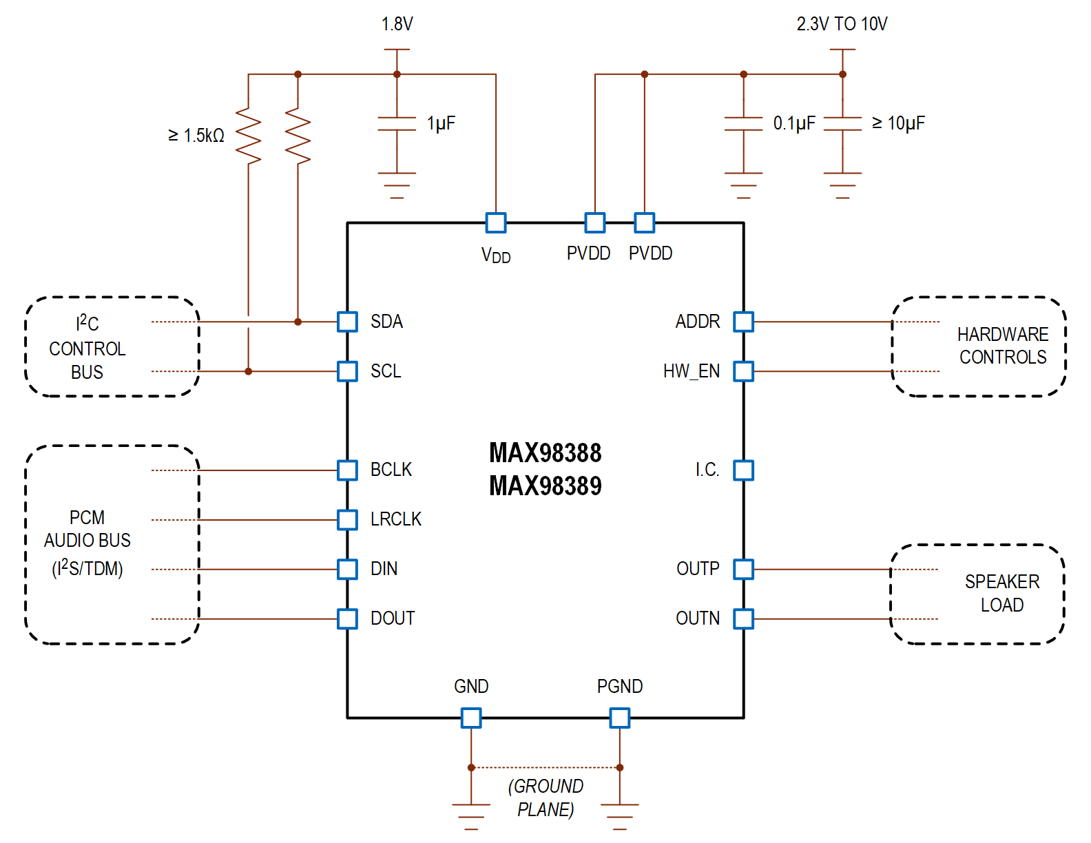 MAX98388-9 Typical Application Circuit