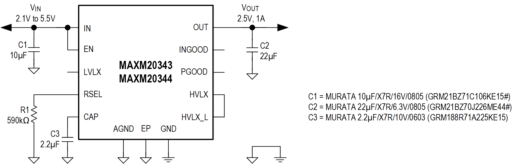 MAXM20343-MAXM20344 Typical Application