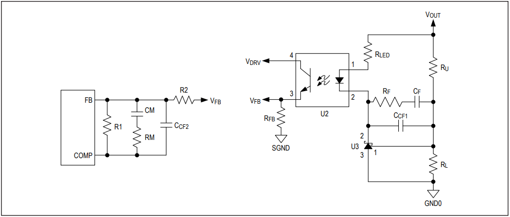 Figure 9. A typical opto-coupler-based feedback compensation.