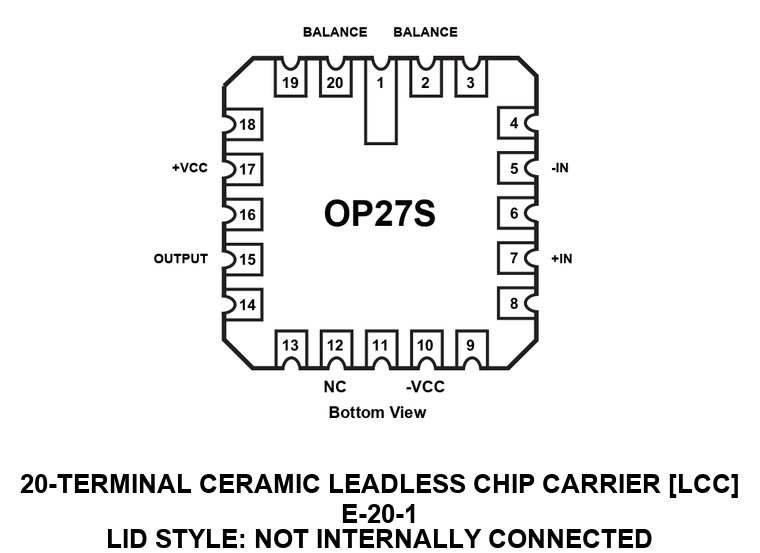 OP27S Pin Configuration