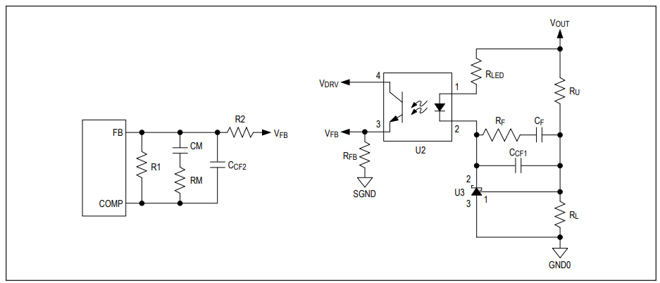 Figure 9. A typical opto-coupler-based feedback compensation.