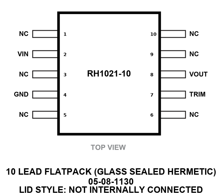 RH1021-10 Pin Configuration
