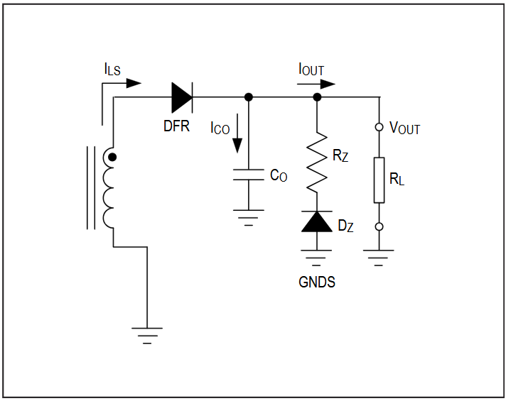Figure 7. Simplified no-opto flyback schematic with Schottky diode.