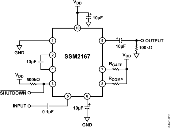 SSM2167 Typical Application Diagram