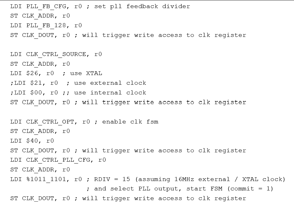 Figure 13. Configure XTAL and PLL for 128Mhz System Clock